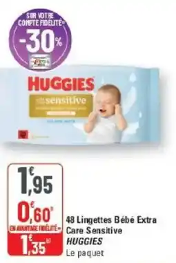 G20 Huggies 48lingettes bébé extra care sensitive offre