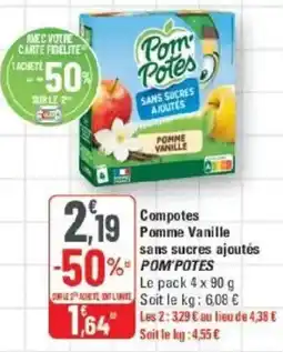 G20 Pom'Potes Compotes Pomme Vanille offre