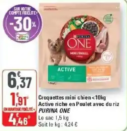 G20 PURINA ONE Croquettes mini chien offre