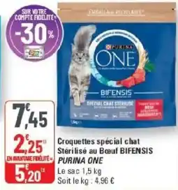 G20 PURINA ONE Croquettes spécial chat Stérilisé au Bœuf BIFENSIS offre