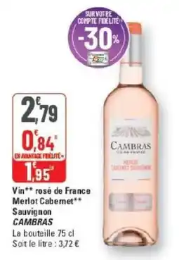 G20 CAMBRAS Vin rosé de France offre