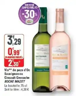G20 ROCHE MAZET Sauvignon offre
