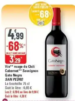 G20 Gato Negro Vin rouge du Chili Cabernet Sauvignon offre