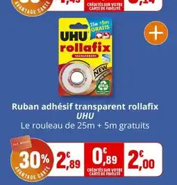 Coccinelle Supermarché UHU ruban adhésif transparent rollafix offre