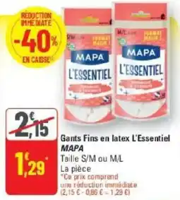G20 MAPA Gants Fins en latex L'Essentiel offre