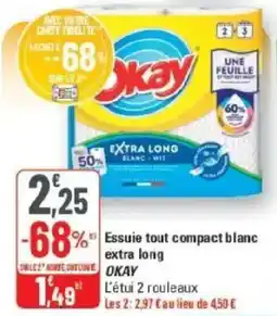 G20 OKAY Essuie tout compact blanc extra long offre