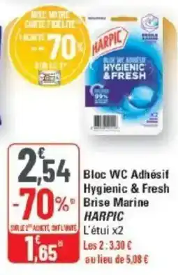 G20 HARPIC Bloc WC Adhésif Hygienic & Fresh Brise Marine offre