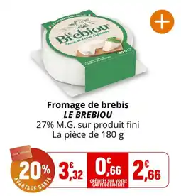 Coccinelle Supermarché LE BREBIOU Fromage de brebis offre
