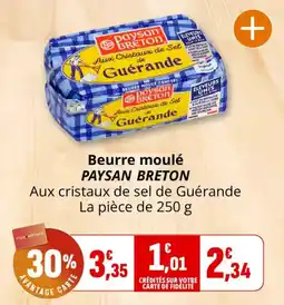 Coccinelle Supermarché PAYSAN BRETON Beurre moulé offre