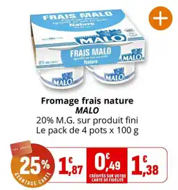 Coccimarket MALO Fromage frais nature offre