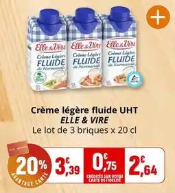 Coccimarket ELLE & VIRE Crème légère fluide UHT offre