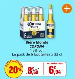 Coccinelle Supermarché Corona Bière blonde offre