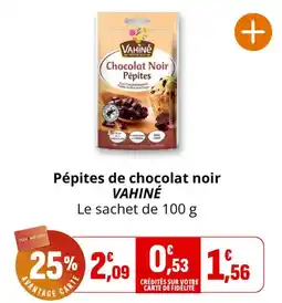 Coccinelle Supermarché VAHINÉ Pépites de chocolat noir offre