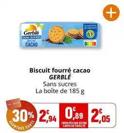 Coccinelle Supermarché GERBLÉ Biscuit fourré cacao offre