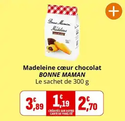 Coccinelle Supermarché BONNE MAMAN Madeleine cœur chocolat offre