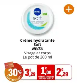 Coccinelle Supermarché NIVEA Crème hydratante Soft offre