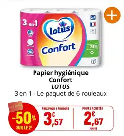 Coccinelle Supermarché LOTUS Papier hygiénique Confort offre