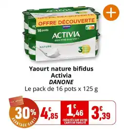 Coccinelle Supermarché Activia Yaourt nature bifidus offre