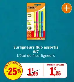Coccinelle Supermarché BIC Surligneurs fluo assortis offre