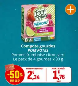 Coccinelle Supermarché POM'POTES Compote gourdes offre