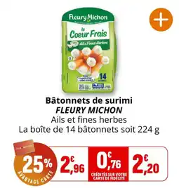 Coccinelle Supermarché FLEURY MICHLON Bâtonnets de surimi offre