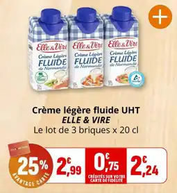 Coccinelle Supermarché Elle & Vire Crème légère fluide UHT offre