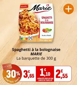 Coccinelle Supermarché MARIE Spaghetti à la bolognaise offre