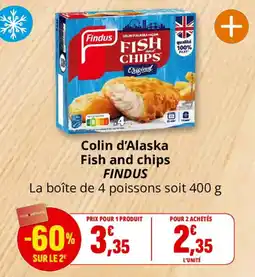 Coccinelle Supermarché FINDUS Colin d'Alaska Fish and chips offre
