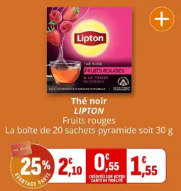 Coccinelle Supermarché Lipton Thé noir Fruits rouges offre