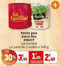 Coccinelle Supermarché D'AUCY Petits pois offre