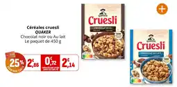 Coccinelle Supermarché QUAKER Céréales cruesli offre