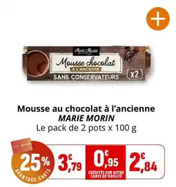 Coccinelle Supermarché MARIE MORIN Mousse au chocolat à l'ancienne offre
