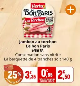 Coccinelle Supermarché HERTA Jambon au torchon offre