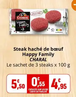 Coccinelle Supermarché CHARAL Steak haché de bœuf offre