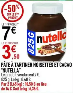 marché frais Géant Nutella Pâte à tartiner noisettes et cacao offre