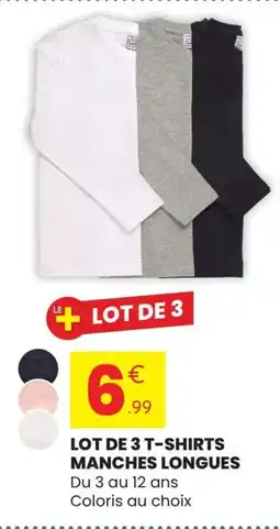 Stokomani LOT DE 3 T-SHIRTS MANCHES LONGUES offre