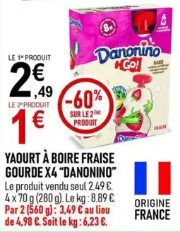 marché frais Géant Danonino Yaourt à boire fraise offre
