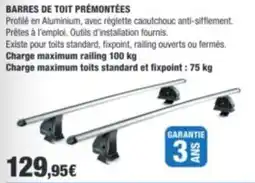 Autobacs BARRES DE TOIT PRÉMONTÉES offre