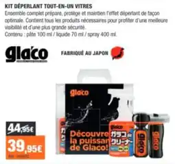 Autobacs Glaco Kit déperlant tout-en-un vitres offre