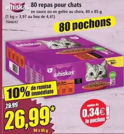 Norma Whiskas 80 repas pour chats offre
