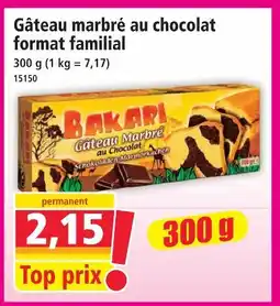Norma Bakari gâteau marbré au chocolat format familial offre