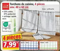 Norma Casa royale torchons de cuisine, 4 pièces env. 40 x 60 cm offre