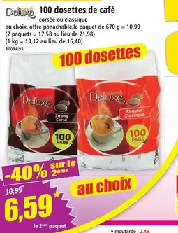 Norma Café deluxe 100 dosettes de café offre