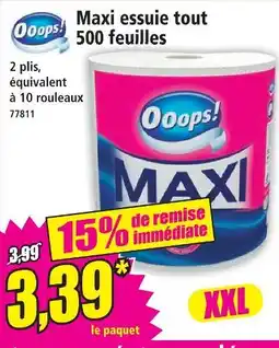Norma Ooops! maxi essuie tout 500 feuilles offre