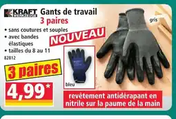 Norma Kraft werkzeuge gants de travail 3 paires offre
