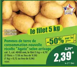 Norma Pommes de terre de consommation nouvelle récolte agata offre