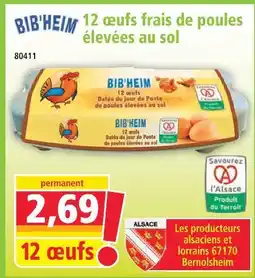 Norma Bibheim 12 œufs frais de poules élevées au sol offre