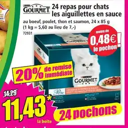 Norma Gourmet 24 repas pour chats les aiguillettes en sauce offre