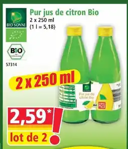 Norma Bio sonne pur jus de citron bio offre