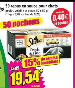 Norma Sheba 50 repas en sauce pour chats offre